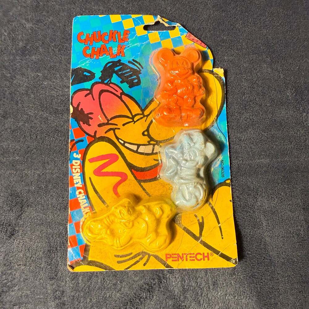 Vintage 1992 Pentech Chuckle Chalk 3 Disney Sidewalk Chalk Set